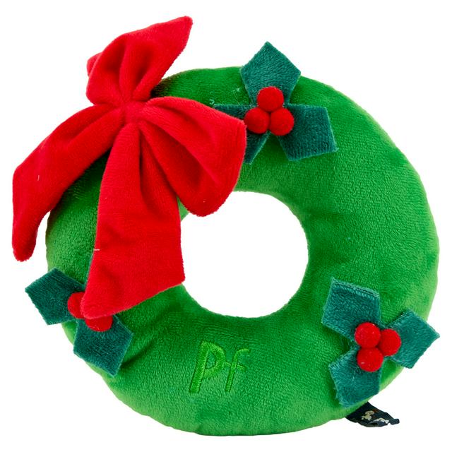 Petface Christmas Wreath Plush Dog Toy - gallery image 1
