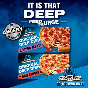 Chicago Town Deep Dish 2 x BBQ Chicken Pizzas 320g - gallery image 2