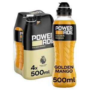 Powerade 4 x 500ml Golden Mango Sports Drink Bottles