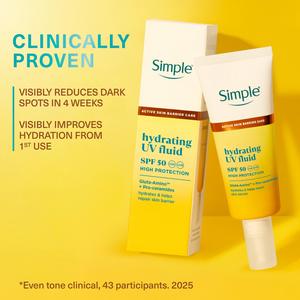 Simple 40ml Hydrating UV Fluid Sunscreen with SPF 50 Sun Protection - gallery image 3