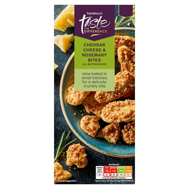 Sainsbury's 100g Cheddar Cheese & Rosemary Bites, Taste the Difference - gallery image 1