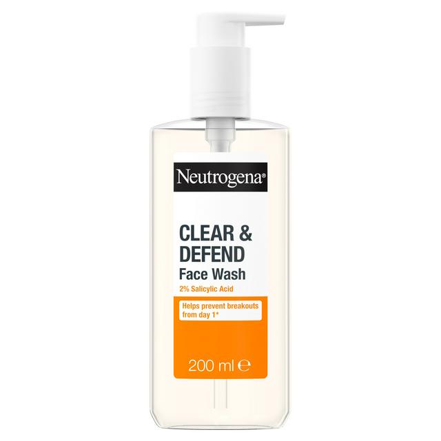 Neutrogena 200ml Clear & Defend 2% Salicylic Acid Face Wash - gallery image 1