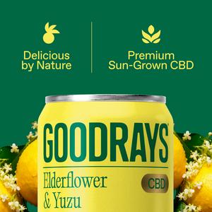 Goodrays 4 x 330ml Elderflower & Yuzu CBD Cans - gallery image 3