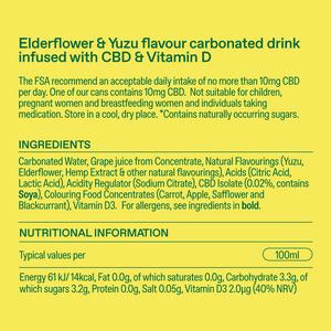 Goodrays 4 x 330ml Elderflower & Yuzu CBD Cans - gallery image 6