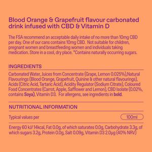 Goodrays 4 x 330ml Blood Orange & Grapefruit CBD Cans - gallery image 6