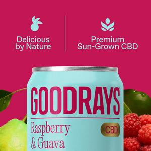 Goodrays 4 x 330ml CBD Raspberry & Guava Can - gallery image 3