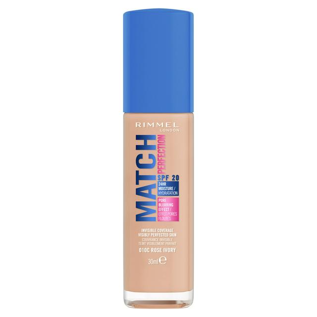Rimmel London Match Perfection Foundation 010C Rose Ivory SPF20 30ml - gallery image 1
