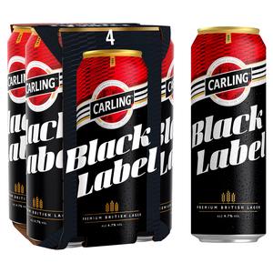 Carling 4 x 568ml Black Label Premium Lager Beer Cans - gallery image 2