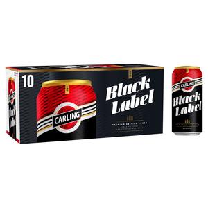 Carling 10 x 440ml Black Label Premium Lager Beer Cans - gallery image 2