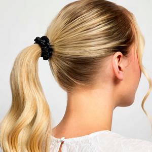 Silver Cloud Skinny Scrunchies 5 x Black Satin+ - gallery image 2