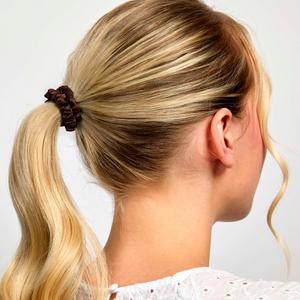 Silver Cloud Skinny Scrunchies 5 x Chocolate Satin+ - gallery image 2