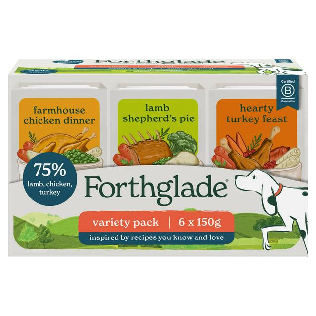 Forthglade 6 x 150g Variety Pack Wet Dog Food Tray - gallery image 1