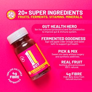One Living 100ml Gut Strawberry Lemon Shot - gallery image 2