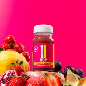 One Living 100ml Gut Strawberry Lemon Shot - gallery image 4