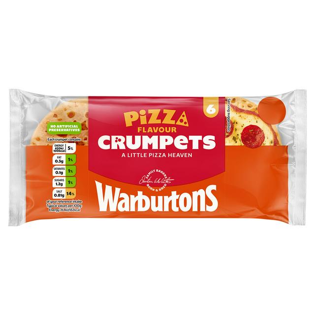 Warburtons 6 x Pizza Flavour Crumpets - gallery image 1