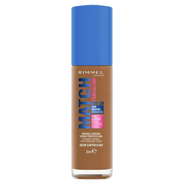 Rimmel London Match Perfection Foundation 502W Cappuccino SPF20 30ml - gallery image 1