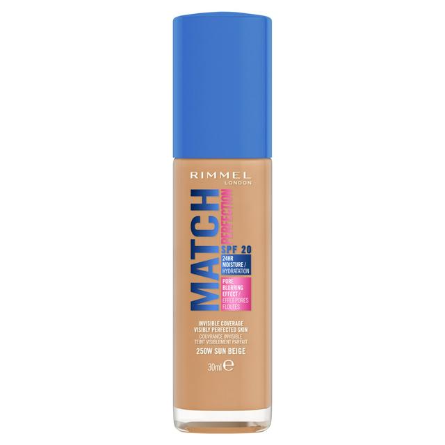 Rimmel London Match Perfection Foundation 250W Sun Beige SPF20 30ml - gallery image 1