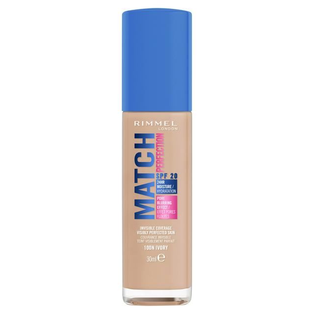 Rimmel London Match Perfection Foundation 100N Ivory SPF20 30ml - gallery image 1