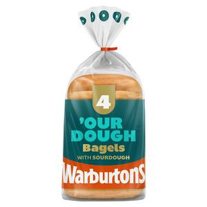 Warburtons 4 x Our Dough Bagels with Sourdough
