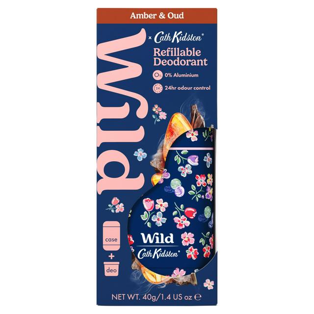 Wild 40g Cath Kidston Amber & Oud Aluminium Free Refillable Natural Deodorant Starter Pack - gallery image 1