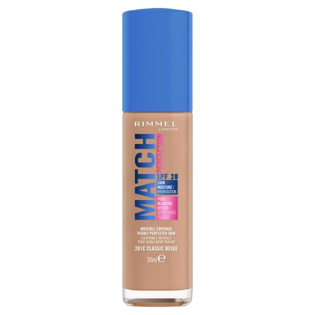 Rimmel London Match Perfection Foundation 201C Classic Beige SPF20 30ml - gallery image 1