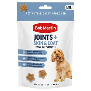 Bob Martin 120 x Joints + Skin & Coat Daily Supplements Tasty Soft Chews 200g