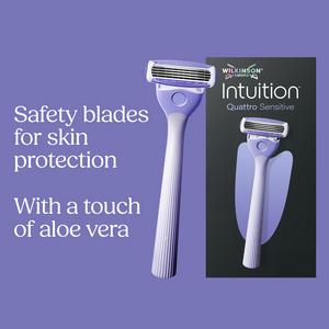 Wilkinson Sword Intuition Quattro Sensitive + 5 Blade Women's Razor - gallery image 2
