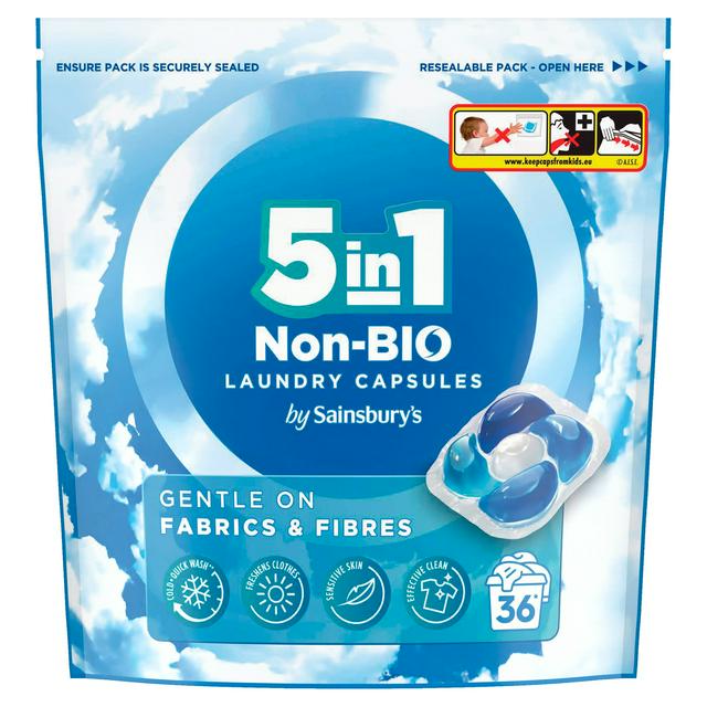 Sainsbury's 806g 5 in 1 Non Bio Laundry Capsules - gallery image 1