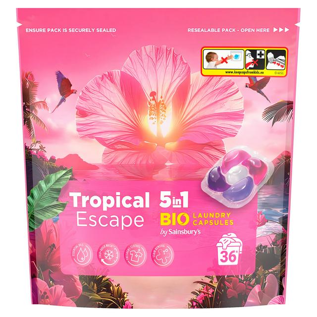 Sainsbury's 806g 5 in 1 Bio Tropical Escape Laundry Capsules - gallery image 1