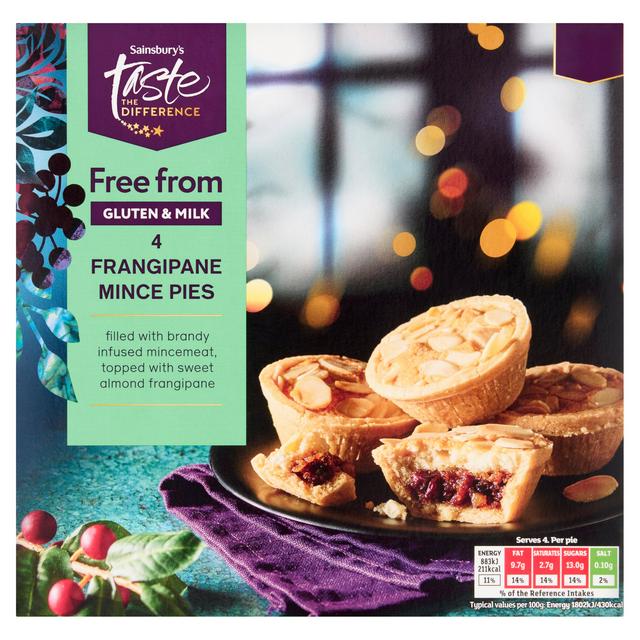Sainsbury's Free From 4 x Frangipane Mince Pies 196g - gallery image 1
