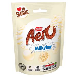 Aero Bubbles 92g Milkybar White Chocolate Sharing Bag - gallery image 2
