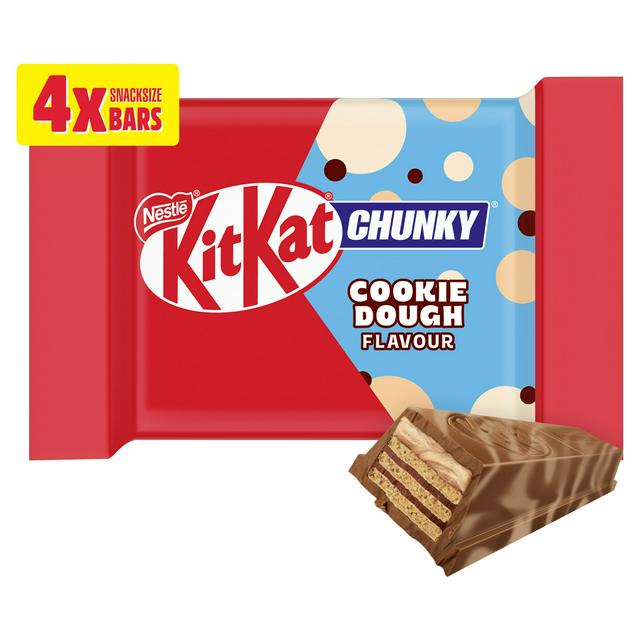 KitKat Chunky 4 x Cookie Dough Flavour Chocolate Wafer Bars 34g - gallery image 1