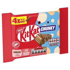 KitKat Chunky 4 x Cookie Dough Flavour Chocolate Wafer Bars 34g - gallery image 2