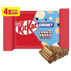 KitKat Chunky 4 x Cookie Dough Flavour Chocolate Wafer Bars 34g