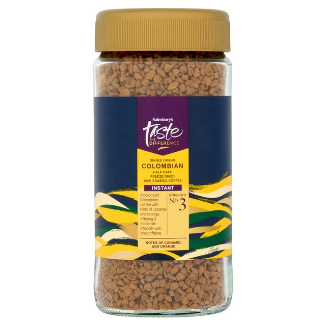 Sainsbury's 100g Colombian Half Caff Instant Coffee, Taste the Difference - gallery image 1