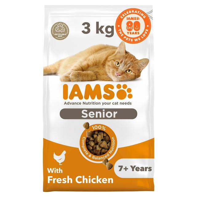 IAMS 3kg Advanced Nutrition 7+ Years Dry Cat Food with Fresh Chicken - gallery image 1