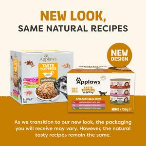 Applaws Taste Toppers 8 x 156g Chicken Selection in Gravy Natural Wet Dog Food Tins - gallery image 2