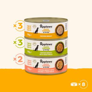 Applaws Taste Toppers 8 x 156g Chicken Selection in Broth Natural Wet Dog Food Cans - gallery image 3