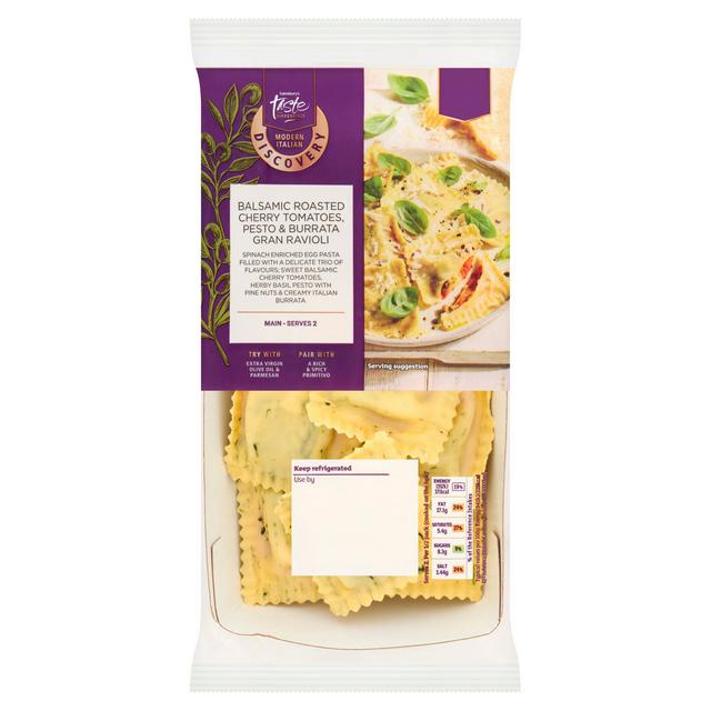 Sainsbury's Discovery 250g Tomato Burrata Ravioli Pasta, Taste the Difference - gallery image 1