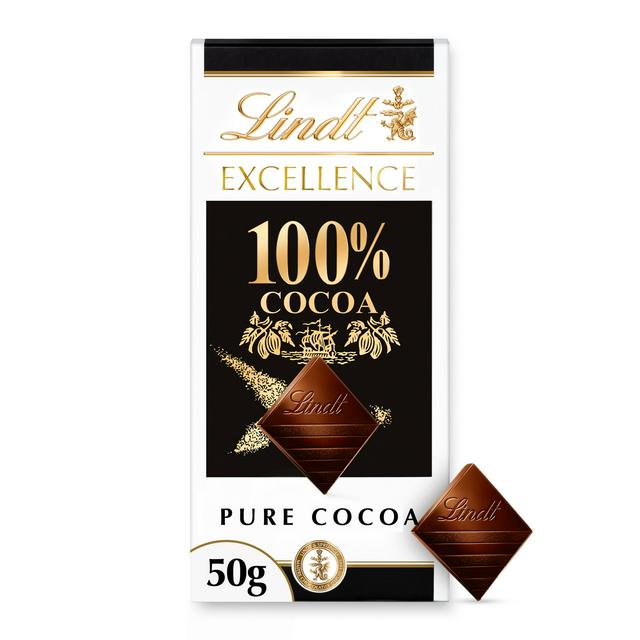 Lindt Excellence 50g 100% Dark Chocolate Bar - gallery image 1