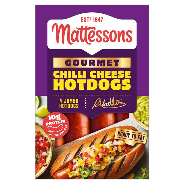 Mattessons 4 x Chilli Cheese Gourmet Hot Dogs 260g - gallery image 1