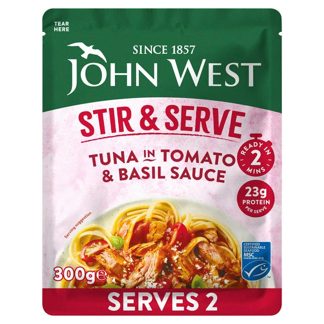 John West 300g MSC Stir & Serve Tuna in Tomato & Basil Sauce - gallery image 1