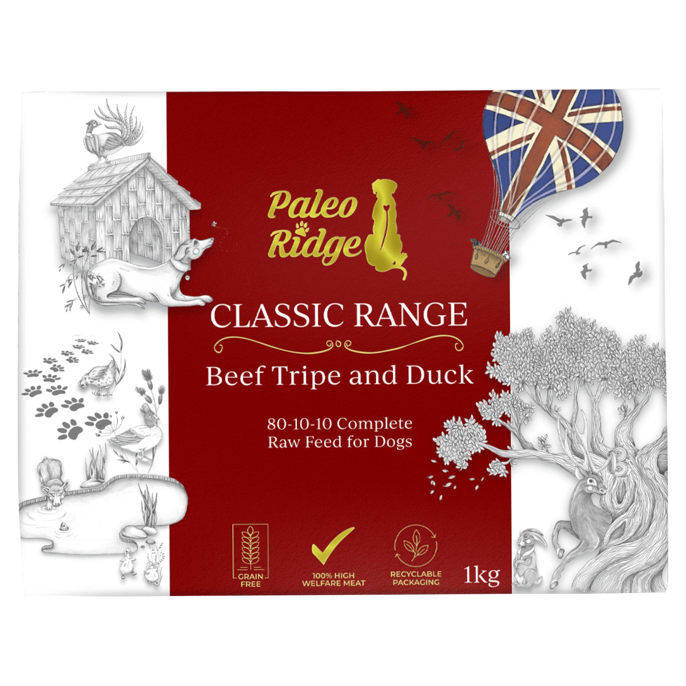 Paleo Ridge 1kg Classic Range Beef Tripe & Duck Dog Food