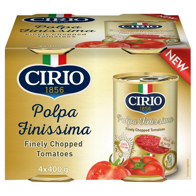 Cirio 4 x 400g Finely Chopped Tomatoes - gallery image 1