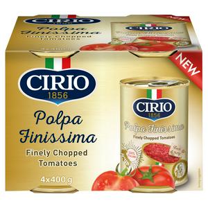 Cirio 4 x 400g Finely Chopped Tomatoes