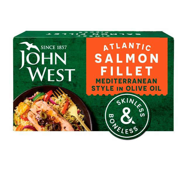 John West 115g Atlantic Salmon Fillet Mediterranean Style in Olive Oil - gallery image 1