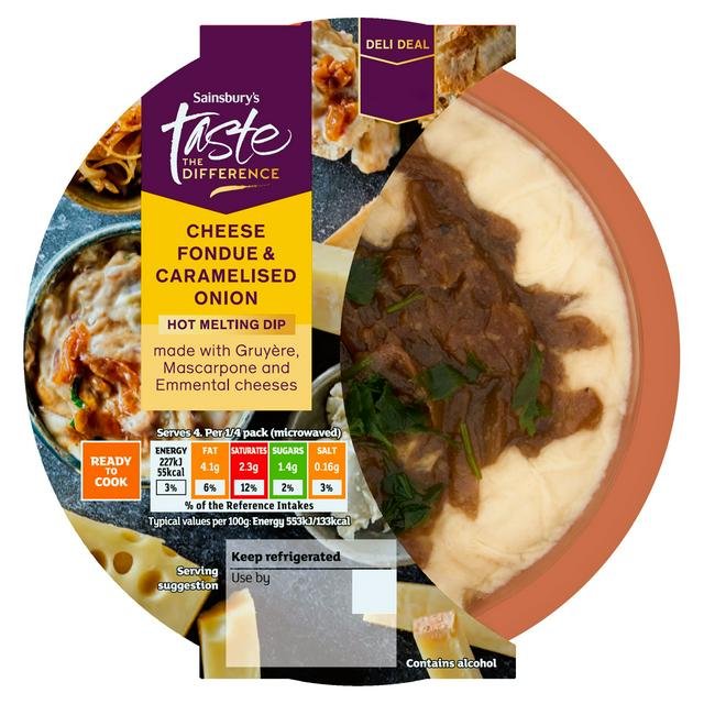 Sainsbury's 170g Cheese Fondue & Caramelised Onion Hot Melting Dip, Taste the Difference - gallery image 1