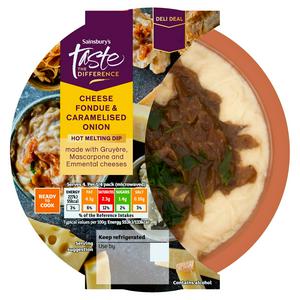 Sainsbury's 170g Cheese Fondue & Caramelised Onion Hot Melting Dip, Taste the Difference