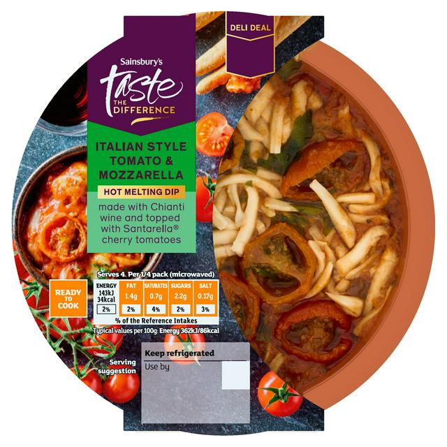 Sainsbury's 170g Italian Style Tomato & Mozzarella Hot Melting Dip, Taste the Difference - gallery image 1