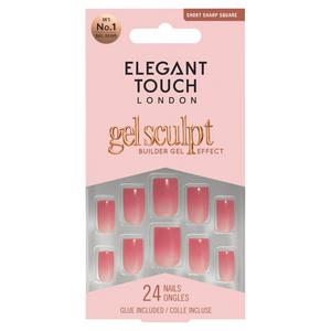 Elegant Touch London False Nails 24 Short Almond Gel Sculpt Rose Latte